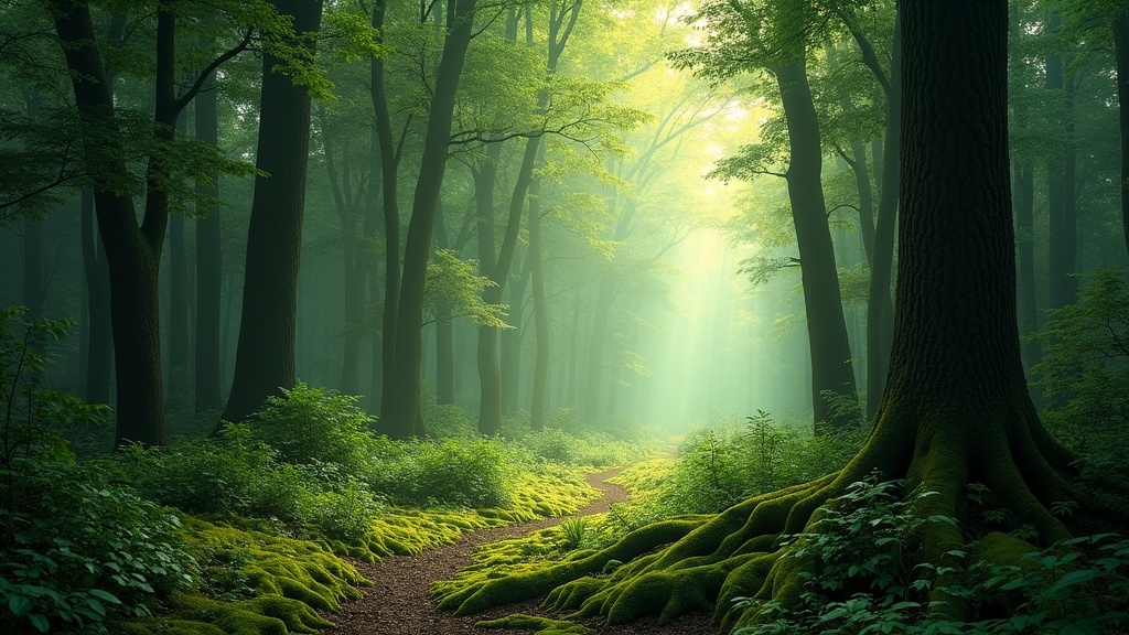 forest with trail
